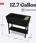 Urban Bloomer 12.7 Gallon Raised Garden Bed Planter With Self Watering Gauge And Drainage Plug For Outdoor Herb Gardens In Dark Grey
