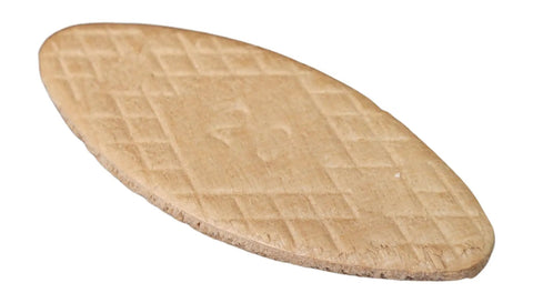 Close-up of a single birch wood biscuit from Birch Wood Biscuits 150 Pack Size 20 For Pro Grade Heavy Duty Compression Joints