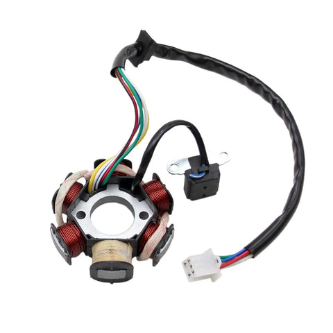 GY6 6 Coil 5 Wire AC Stator Magneto For 125cc 150cc ATVs Go Karts Scooters Mopeds UTVs And Dune Buggy Replacement Alternator.