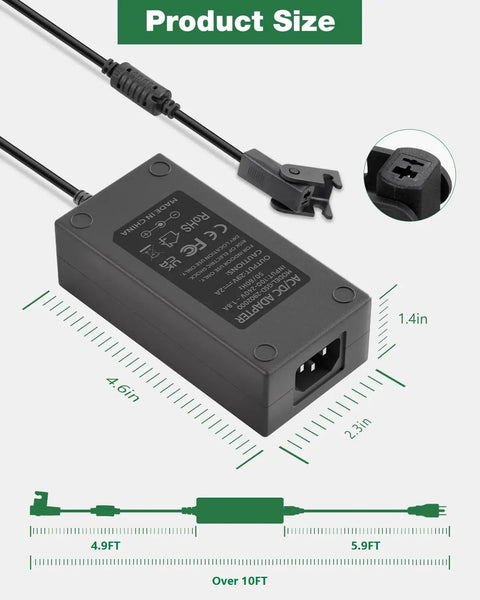 Universal Electric Recliner Power Supply Adapter For Two Pin Switching Transformer Replacement Compatible With ZBHWX W52RA73 HXY KDDY And More Models dimensions 4.6in x 2.3in x 1.4in.