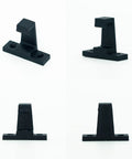 Emergency RV Window Latch Locks For Camper Exit Doors With Red Handle Aluminum Screen Security Bars Easy Install And Ultra Durable Egress Support For Travel Trailers On The Road Ready And Weatherproof For Camping Life, showing black metal latch from multiple angles