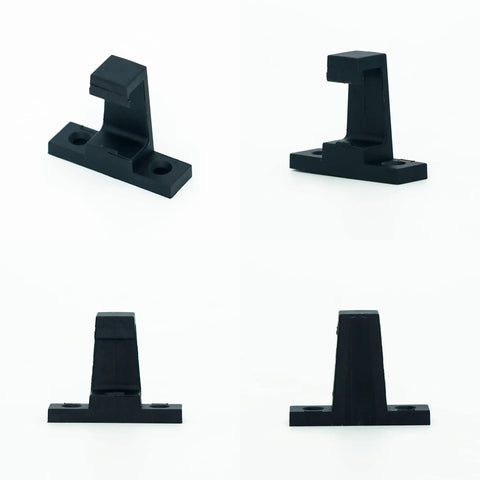 Emergency RV Window Latch Locks For Camper Exit Doors With Red Handle Aluminum Screen Security Bars Easy Install And Ultra Durable Egress Support For Travel Trailers On The Road Ready And Weatherproof For Camping Life, showing black metal latch from multiple angles