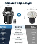 Comparison of 12W LED well lights in All In One Low Voltage Landscape Lighting Kit with shielded top design, IP67 waterproof.