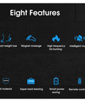 Image showing eight features of the product: smart weight loss, magnet massage, remote control, and more.