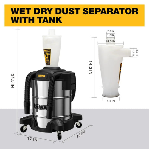 10 Gallon Stainless Steel Dust Separator With Cyclone Dust Collector 99 Percent Efficiency High Performance in workshop