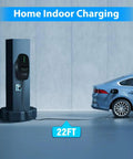 Tesla Level 2 EV Charger 48 Amp Wall Charger Hardwired WiFi Enabled With Smart App Control charging a car indoors