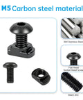 M5 carbon steel Go To All In One 24 Piece M5 T Nuts And Screws Kit with stainless steel and black zinc finish details