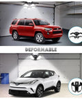Two Pack LED Garage Light With Six Plus One Deformable Panels 160W 16000LM 6500K Cool White Crazy Bright Ceiling Shop Light For Garage Workshop Basement E26 E27 Socket shown lighting a garage with cars parked underneath.