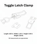 Heavy Duty Toggle Latch Clamp With High Tension Carbon Steel for securing tool boxes, 6.69 in long with adjustable fittings.