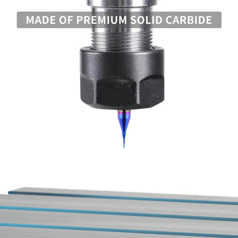 Solid Carbide O Flute CNC Router Bit With 1/4 Inch Shank And Single Flute End Mill For Acrylic Aluminum And Wood Cutting Nano Blue Coating
