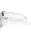 Side view of Top Shelf Clear Frame Polarized Safety Glasses Osha Approved Ansi Z87 Plus Certified Anti Scratch Polycarbonate Eye Shield Uv400 Sun Protection Fly Protective Eyewear Grind.