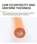 Close-up of a Premium Workhorse XLPE Seventy Square Millimeter Shielded Electric Vehicle High Voltage Cable showing uniform thickness and tinned copper.