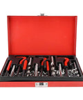 88 Piece Thread Repair Kit For M6 M8 M10 Threads Pro Grade Heavy Duty Steel Alloy Insert Tool Set open in red case