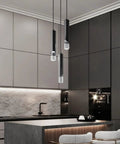 Modern Black Pendant Light Fixture With Dimmable LED Three Light Kit for kitchen island and dining room, sleek industrial look
