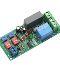 Front view of Dual Time Adjustable Cycle Delay Timer Relay Module With Infinite Loop Repeat On Off Switch High Precision Automation Timer