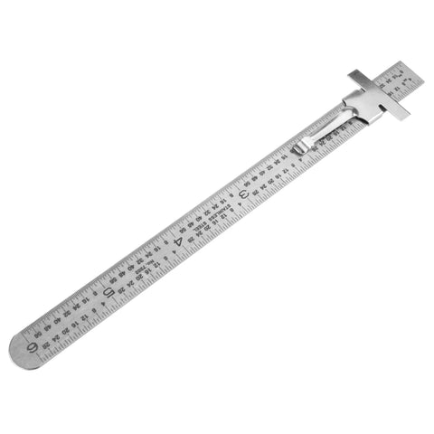 Six Inch Stainless Steel Sliding Depth Gauge With Ultra Fine 64T Graduations For Precise Depth And Step Measurements