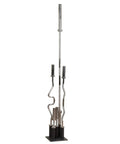 Olympic Bar Storage Rack For 5, 6, And 7 Foot Bars, Durable Satin Black Stand for Curl Bars, shown with bars