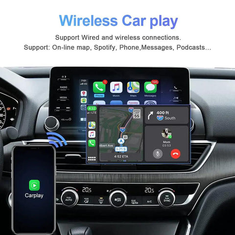 Accord 10th Gen Honda Wireless CarPlay Module for 7 Inch Non-Touchscreen Dash Upgrade with phone interface display