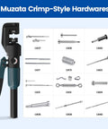 Beefed Up Hydraulic Crimping Tool With 9 Dies For One Eighth Inch Stainless Steel Cable Railing Kit shown with various hardware options.