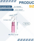 Bulletproof Heat Shrink Hook Terminal Connectors For Car And Home Wiring 100 Pack Red Insulated PE sleeve 28mm long crimp splices.