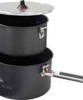 Lightweight Aluminum Two Pot Camping Cook Set With Premium Ceramic Nonstick Coating Ideal For Cooking Up Gourmet Outdoor Meals