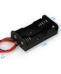 Four Pack Of Hella Reliable AA Battery Holders With Attached Leads And Stainless Steel Contacts For Effortless Power Delivery And A Straight Up No Fuss Housing That Keeps Batteries Securely Locked Away, showing dimensions and wire connections.