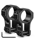 Two-Piece 1 Inch Dovetail Scope Rings Mount With See Through Base For Eleven Millimeter Or Three-Eighths Inch Dovetail Rails High-Profile