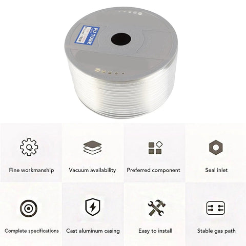 Heavy Duty Pu Air Hose And Pneumatic Tubing With Smooth Airflow Built Tough 10mm OD 6.5mm ID 100 Meter Length transparent roll.