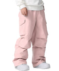 Men's Waterproof Insulated Ski Pants With Baggy Snowboard Style Fit For Winter Outdoor Sports in light pink color