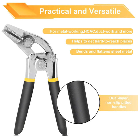 Sheet Metal Bender Pliers With 3 Inch Offset Jaw And Seven And A Half Cm Long Jaw ergonomic handles