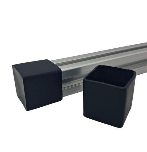 Heavy Duty Rubber Feet Slip On End Caps For 2020 Aluminum Extrusions With Non Plastic Construction Universal Sizing Fits All Standard 2020 Square Aluminum Extrusions 8 Pack, black on extrusion ends