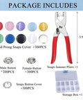 Must Have Metal Snap Buttons Kit With Fastener Pliers Press Tool For DIY Crafts Clothing Hats And Sewing Colorful 400 Piece