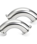 2-pack stainless steel sanitary ferrule elbows, 2-inch OD, tri-clamp ends.