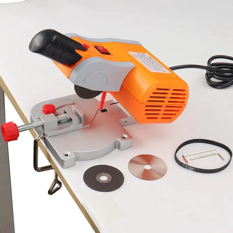 Mini Miter Chop Saw For Metal Wood Plastic Crafts Benchtop Cut Off Saw With 0 To 45 Degrees Adjustable Cut Compact Electric Table Tool