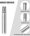 Image of 10 Pack M6 By 40mm Slotted Cylindrical Pin Dowel, 304 Stainless Steel External Thread Locating Pin, with product details