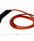 Top Shelf Ev Golf Cart Charger Cable 10 Feet Long 16 Amp 120V Plug with orange cord and black connector for easy charging.