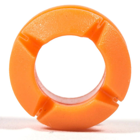 Gear Shift Bushing Kit For Nissan Armada Frontier Pathfinder Titan Xterra Infiniti QX56 QX80 Suzuki Equator 4 Piece Set Replacement Transmission Shifter Linkage Cable Bushings For Easy DIY Repair, orange bushing close-up