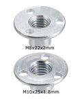 Beefy 10 Pack Female Thread Three Hole Tee Nut Plates With Round Flat Base Carbon Steel T Nuts Zinc Plated M8x22x2mm