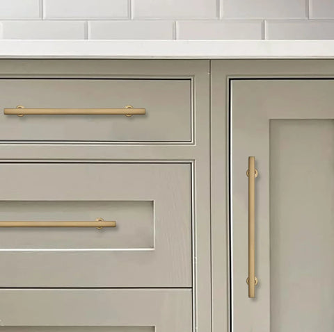 10 Pack 5 Inch Center To Center Champagne Bronze Satin Brass Cabinet Pulls on kitchen cupboards and drawers