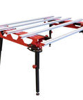 Heavy Duty Adjustable Tile Table For Large Format Ceramic Sheets Extending 43 To 59 Inches Foldable Work Stand with steel frame.