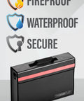 Fireproof Document Box For Legal Docs Passports Cash And Contracts Up To 2000 Fahrenheit 5 By 11 By 3.5 Inches with fireproof label