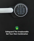 Close-up of the keypad on the Fireproof And Waterproof Steel Home Safe With Keypad For Your Documents And Valuables, Floor Safe.