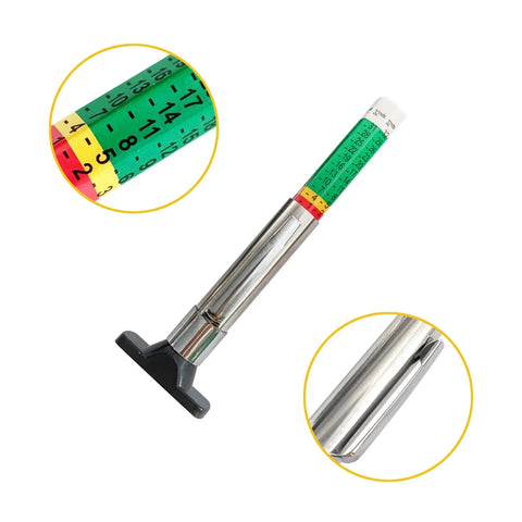 Tire Tread Depth Gauge Calibrated From 0 To 1 Inch In 1/32 Inch Increments, Color Coded, Pocket Size 2 Pack
