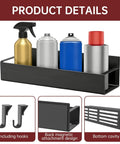 Magnetic Spray Can Holder Set Of 4 For Garage And Workshop Easy Access Magnet Toolbox Organizer with three cans and spray bottle