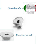 Heavy Duty Two Pack Round Cabinet Knobs And Drawer Pulls One Point One Inch Stainless Steel Kitchen Hardware for Cupboards, detailed view.