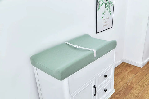 Ultra Soft Muslin Changing Pad Cover for Baby Diaper Changes fits 32x16 to 34x16 standard pads, cozy and breathable on dresser