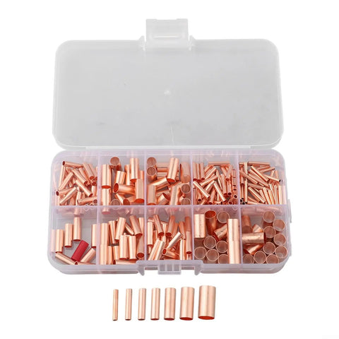Get The Fabuletta 250 Piece Red Copper Wire Ferrules Kit With Seven Sizes For Crimping AWG6 To 18 Non Insulated Electrical Butt Terminals Awesome For Autos Marine Homes And Industrial Jobs A True Game Changer. Red copper wire ferrules kit in storage case, seven sizes for AWG6 to 18 crimping