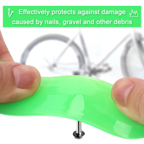 Two Pack Bike Tire Liners For Flat Protection, Bicycle Rim Tape And Rim Strip Protectors, hands holding green liner