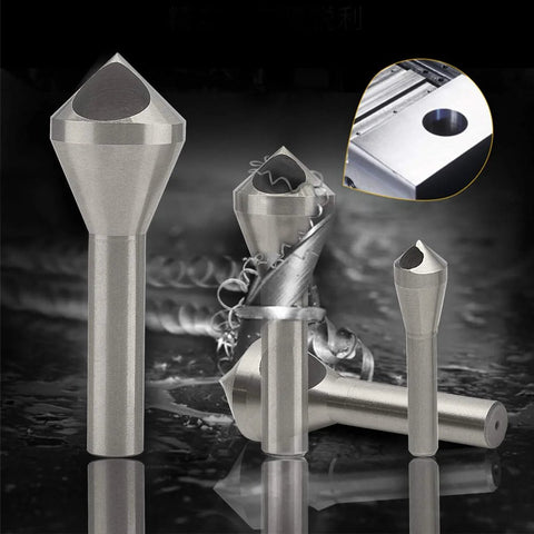 OCGIG 4pc HSS countersink chamfer drill bits set, silver metal tools