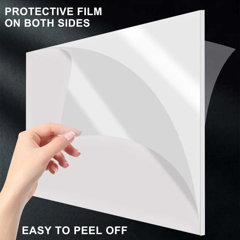 Acrylic sheet by Kevjes, glossy white cast acrylic, 8x10 inches, 3mm thick with protective film on both sides